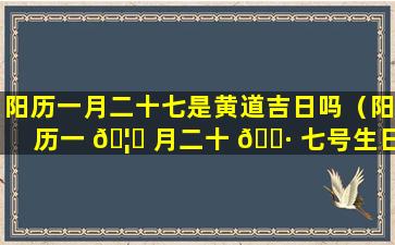 阳历一月二十七是黄道吉日吗（阳历一 🦆 月二十 🌷 七号生日是阴历几月几号）